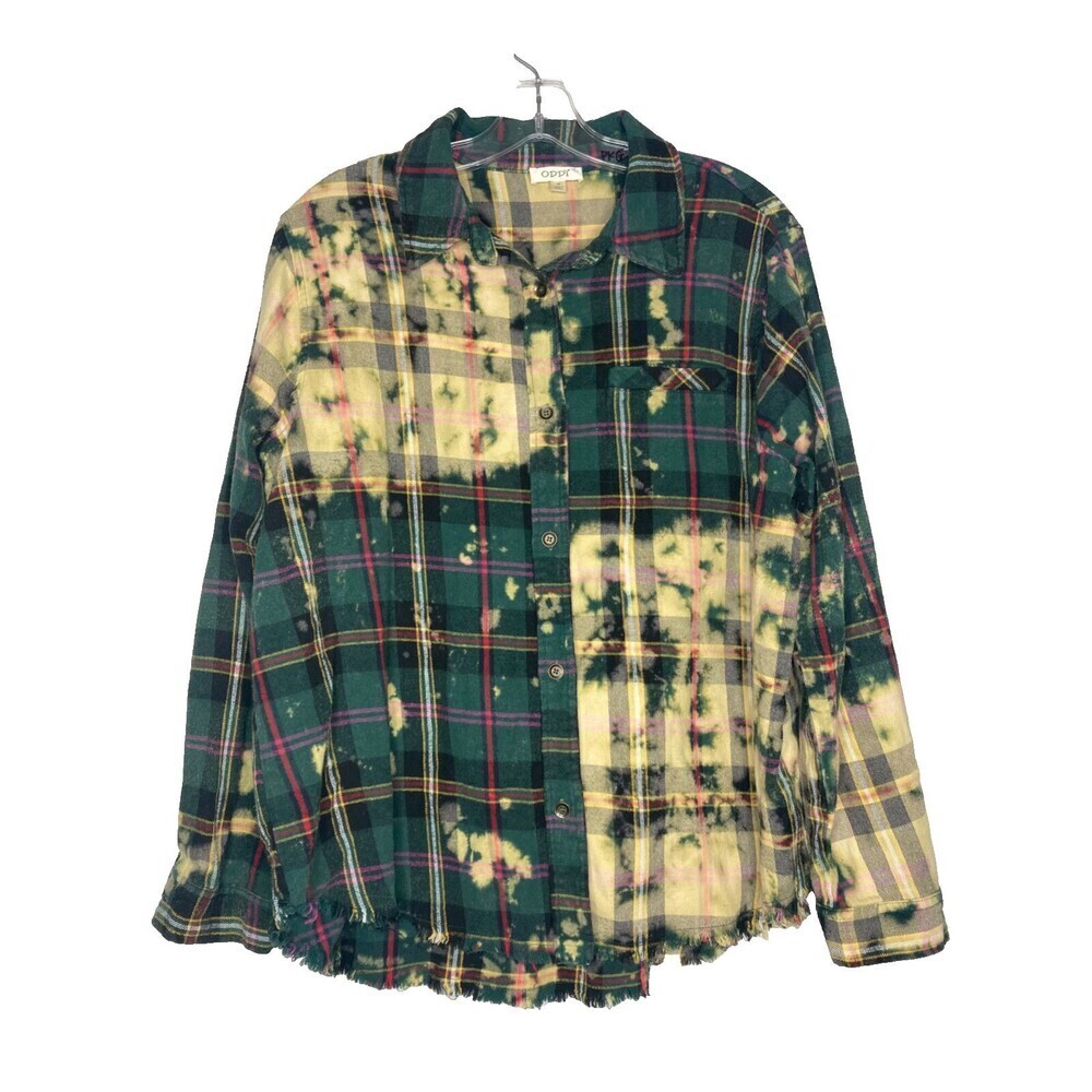 Oddi Button Front Top Bleached Collared Women Med… - image 4